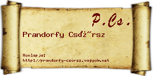 Prandorfy Csörsz névjegykártya